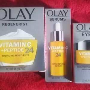 (Lot of 3) Olay Vitamin C Peptide Moisturizer Serum & Eye Cream NEW